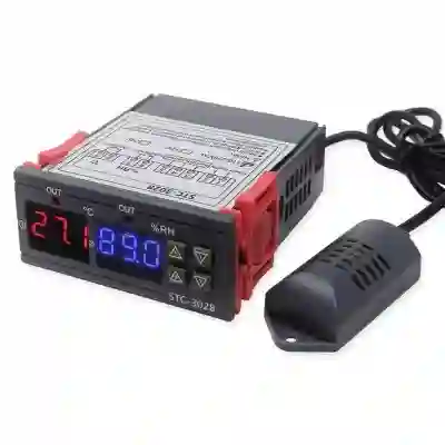 Termostato Con Sensor De Temperatura Y Humedad, Stc3028