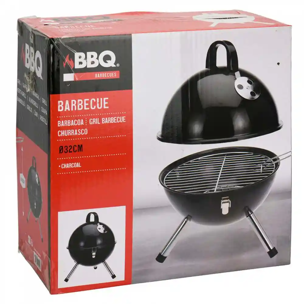 Asador A Carbon Bbq Redondo Negro