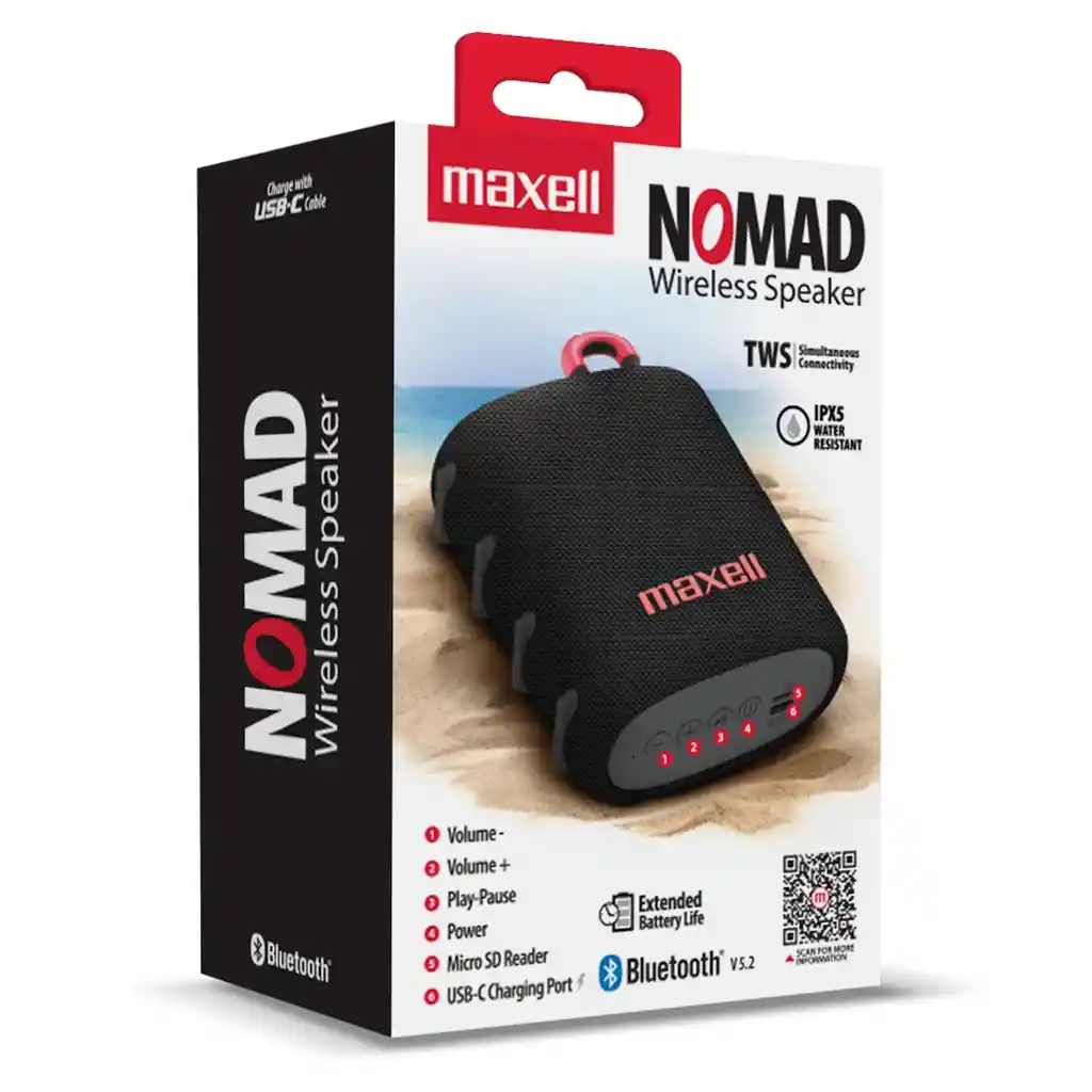 Maxell Bocina nomad Bluetooth Black