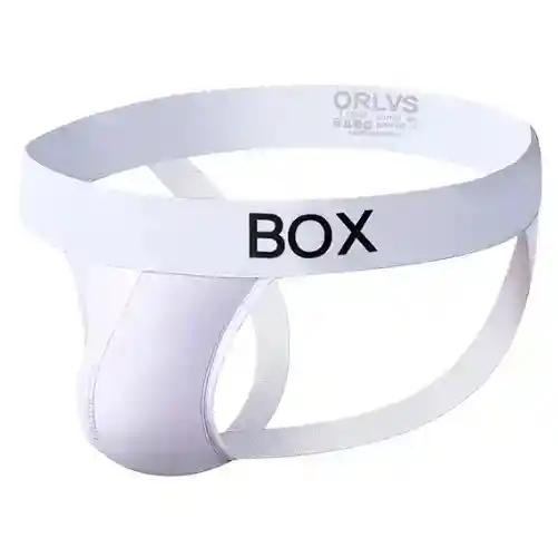 Suspensorio Box Importado Jockstrap Hombre Men 95% Cottom Blanco