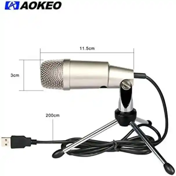 Microfono De Condensador Profesional Usb Aokeo Ak-2