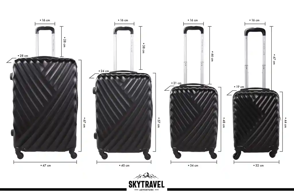 Set 4 Maletas Viaje Rigidas Abs 4 Ruedas Sky Travel