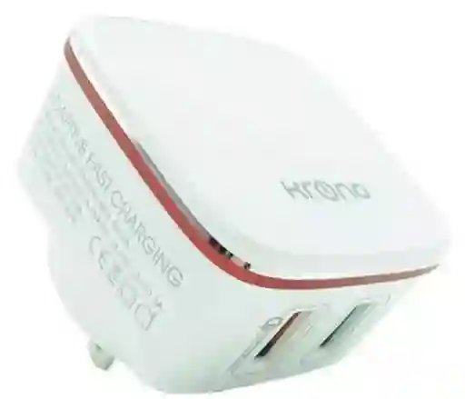 Cargador Krono K-26 Dual Usb Carga Rapida Chip Anti Corto