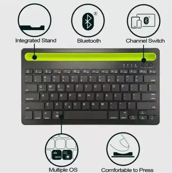 Teclado Bluetooth Recargable Inalambrico Tablet Celular Pc Krono