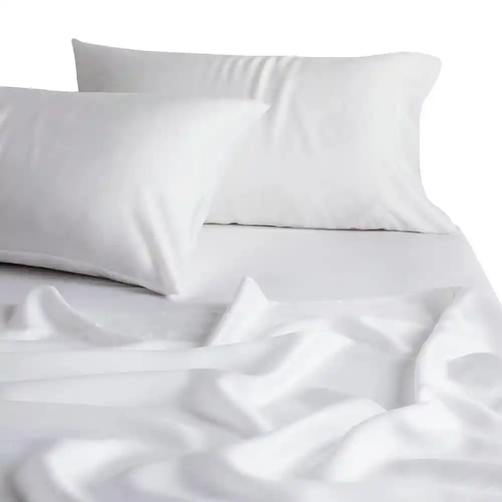 Juego De Sábanas Cama Doble Blanco Hogareto 3001