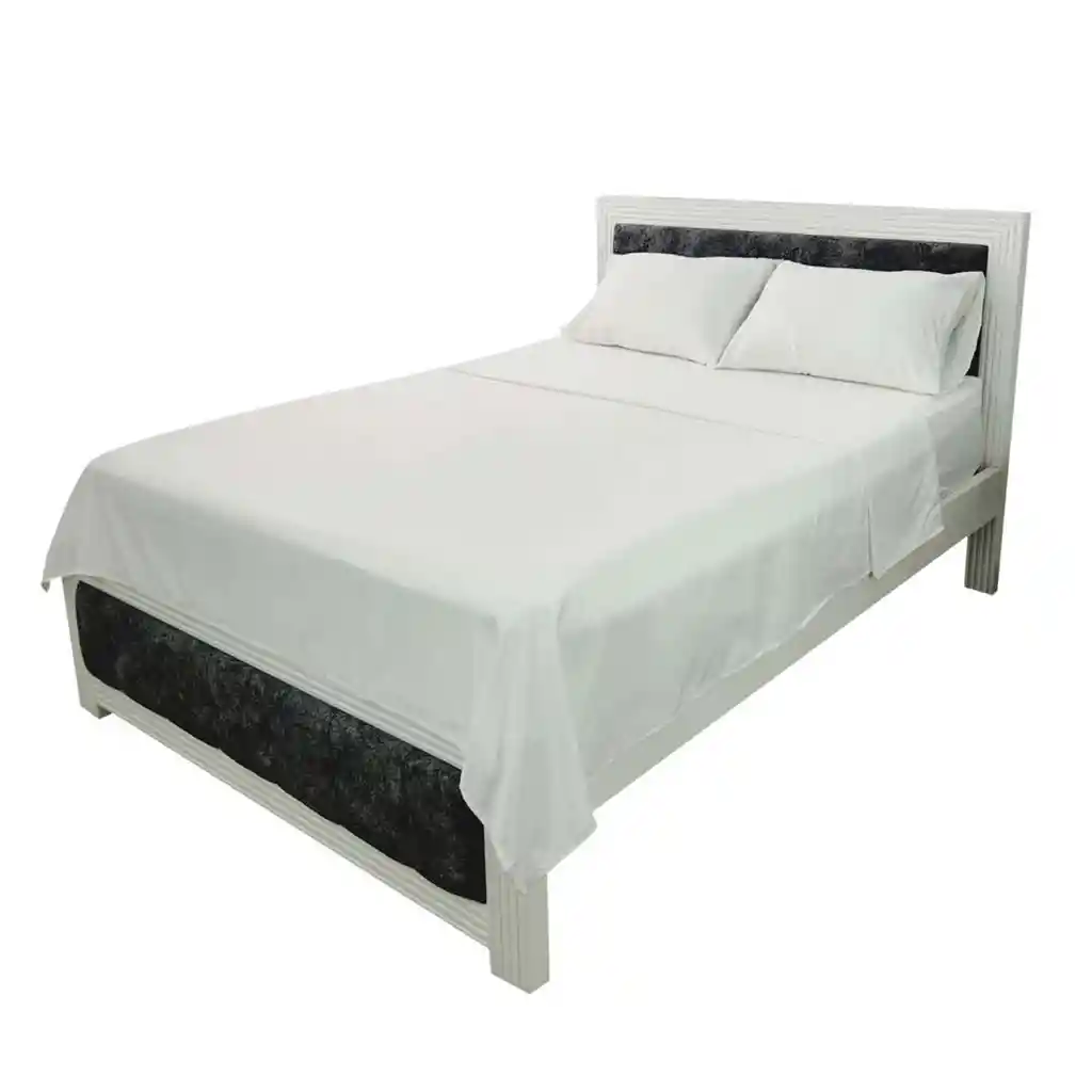 Juego De Sábanas Cama Doble Blanco Hogareto 3001