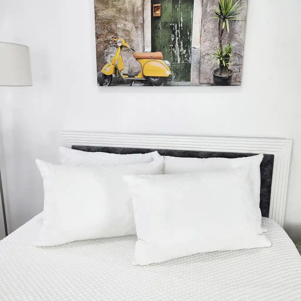 Set X 4 Almohadas Hoteleras Doble Funda Hogareto Blanco