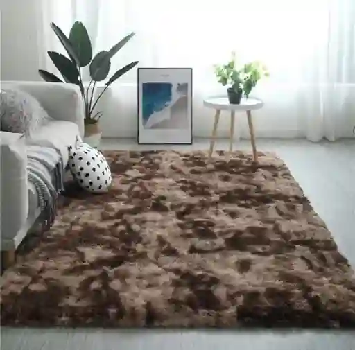 Tapete Alfombra Peluda Manchas Cafe Grande 200 X 150 Cm