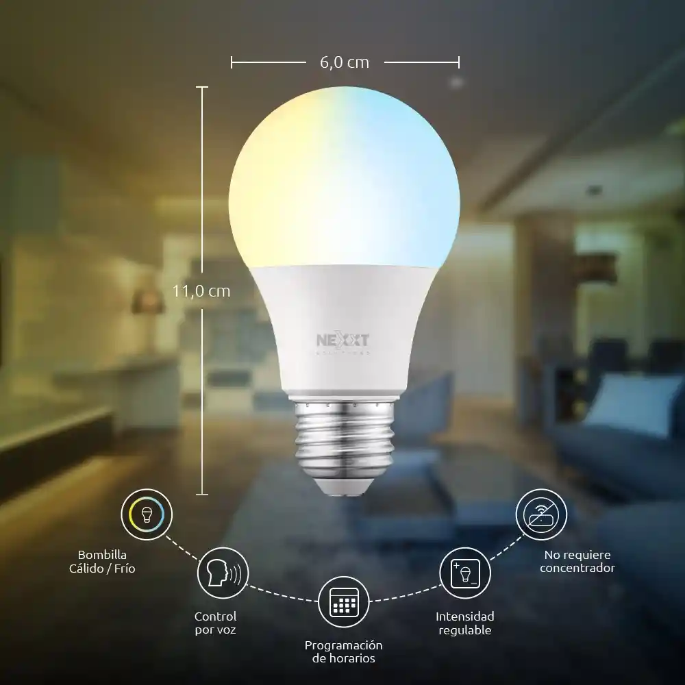 Nexxt Home 2 Unidades Smart Led Bulb Blanco Graduable 110v