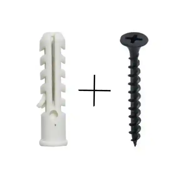 Chazo Plástico De 1/4 Con Tornillo Negro X 100 Unidades