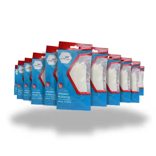 Amarre Plástico De 10 Cm Blanco 100% Nylon Marwa X 100 Unidades
