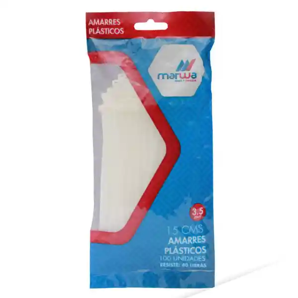 Amarre Plástico De 15 Cm Blanco 100% Nylon Marwa X 100 Unidades