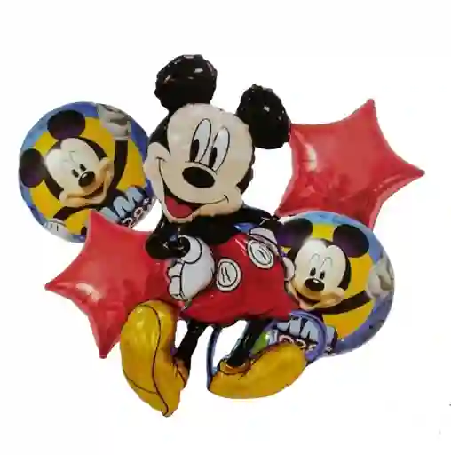 Bouquet X 5 Globos Metalizados Mickey Mouse