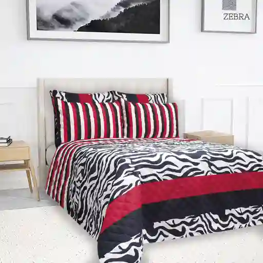 Colcha Doble Faz Ragazza Zebra Estampada Para Cama Doble