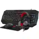 Combo 4 En 1 Gamer Teclado Mouse Diadema Padmouse Havit-501