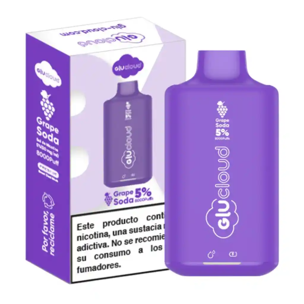 Vape Glucloud Grape Soda 8k 8000 Puffs