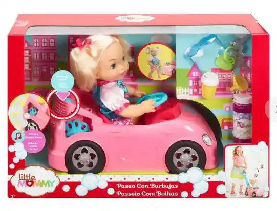 Muñeca Little Mommy Paseo Con Burbujas: Burbujas, Música Y Diversión En Un Carrito De Ensueño