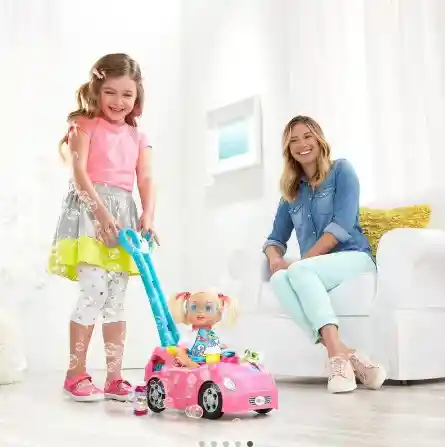 Muñeca Little Mommy Paseo Con Burbujas: Burbujas, Música Y Diversión En Un Carrito De Ensueño