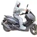 Impermeable Moto Bicicleta Talla: Xl Plástico Calibre 2 + Grueso - Plateado