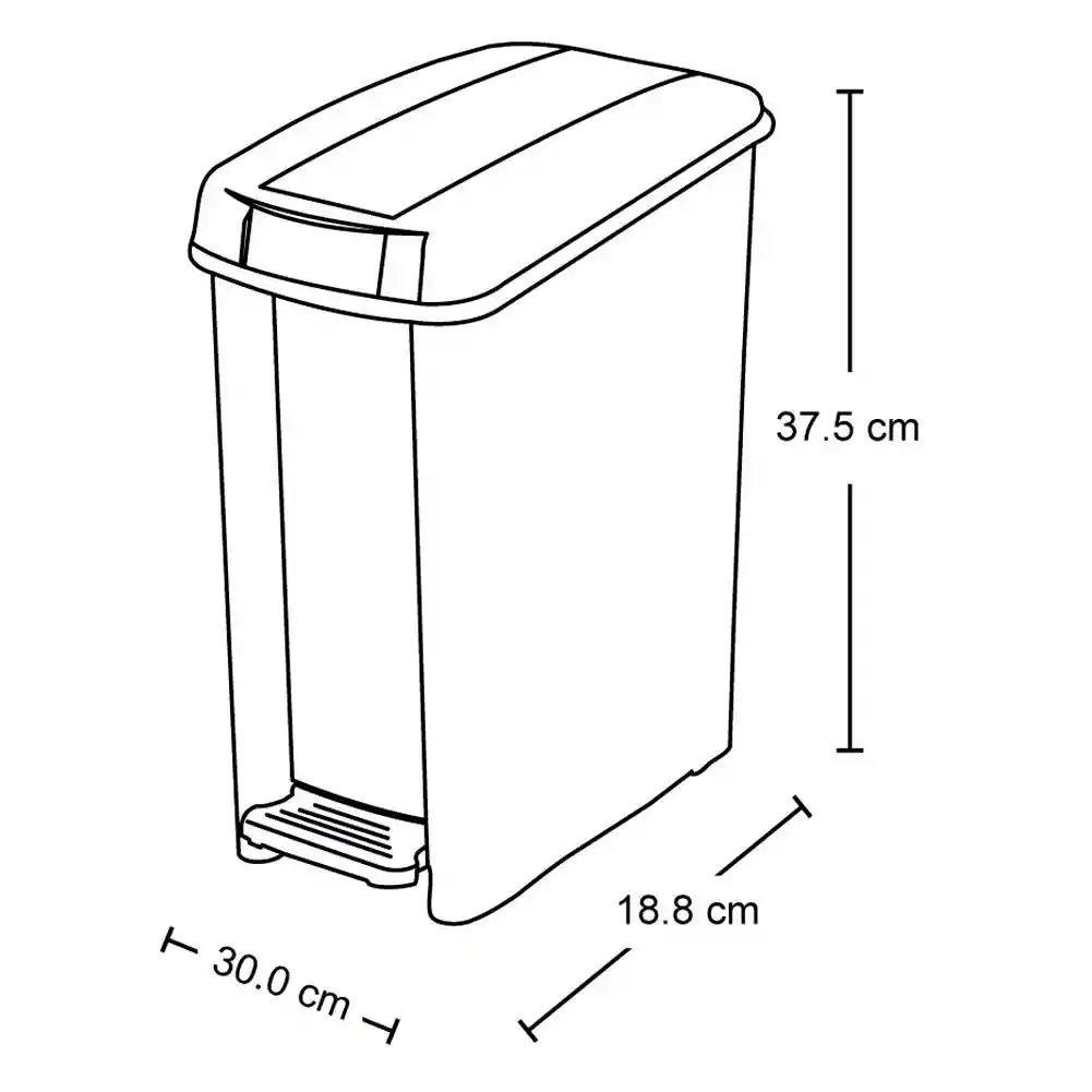 Basurero Pedal Delgado 10 Litros