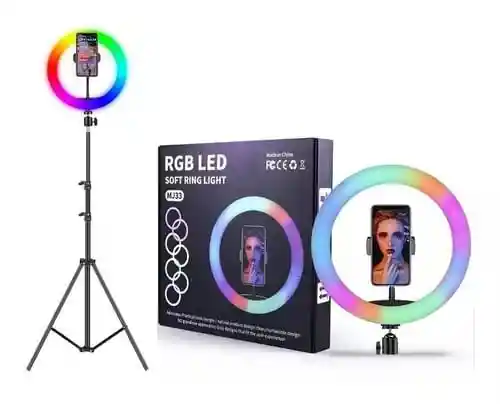 Aro De Luz Rgb Led Flash 33 Cm Fotografía Selfie + Trípode