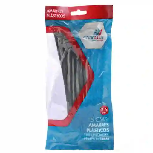 Amarre Plástico De 15 Cm Negro 100% Nylon Marwa X 100 Unidades