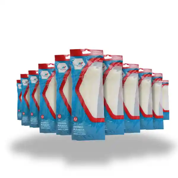 Amarre Plástico De 20 Cm Blanco 100% Nylon Marwa X 100 Unidades