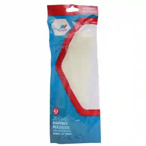 Amarre Plástico De 20 Cm Blanco 100% Nylon Marwa X 100 Unidades