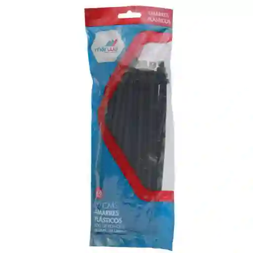 Amarre Plástico De 20 Cm Negro 100% Nylon Marwa X 100 Unidades