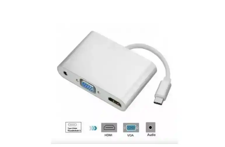 Convertidor Tipo C A Hdmi Vga + Audio 3.5mm