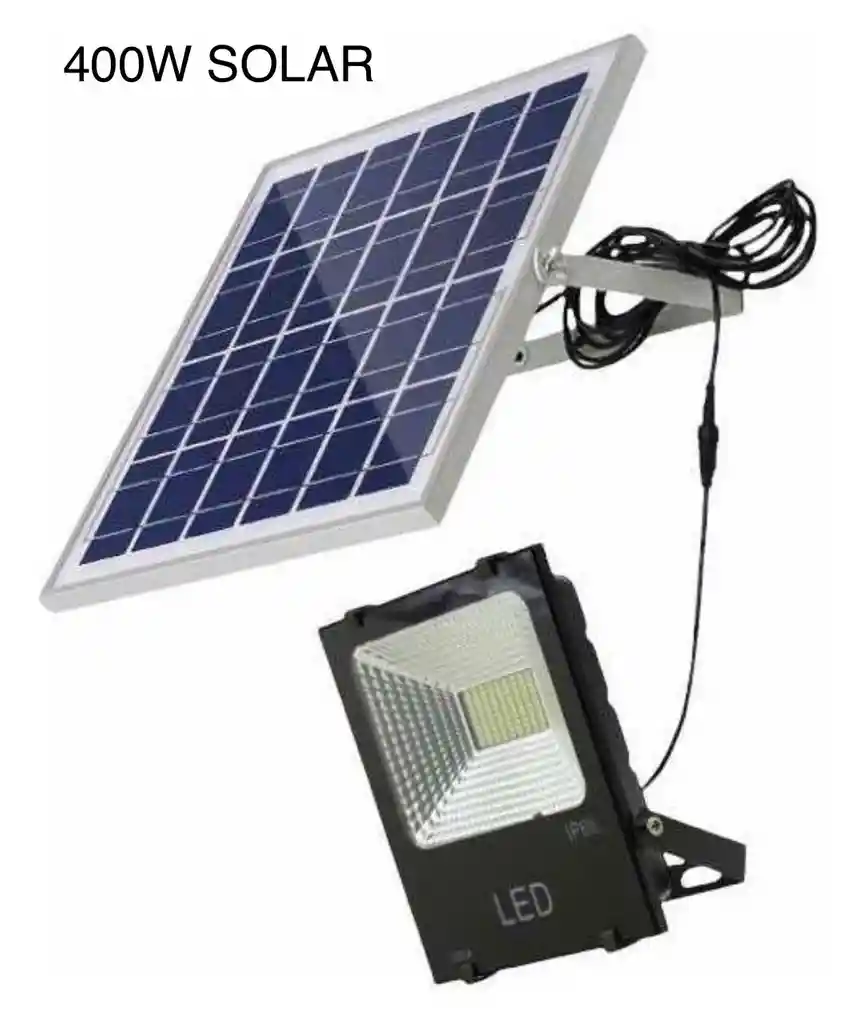 Lampara Reflector Led Solar 400w Fincas, Fachadas, Terrazas Ect