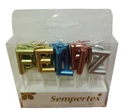 Paquete Velas Letras Feliz Cumpleaños Metal Surtida