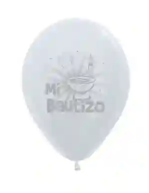 R-12 Globos Bombas Sempertex Mi Bautizo Perlada Paq 12 Und