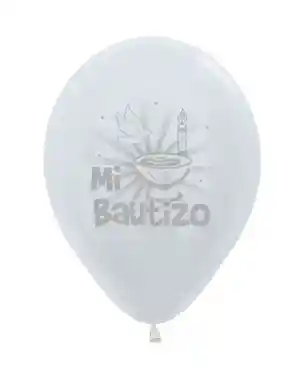 R-12 Globos Bombas Sempertex Mi Bautizo Perlada Paq 12 Und