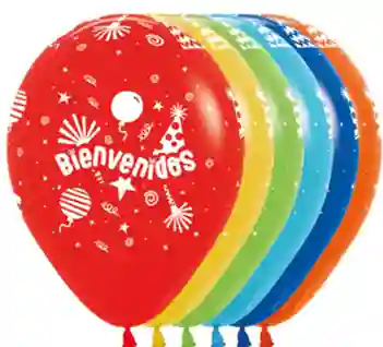 R-12 Bombas Globos Fiesta Sempertex Infinity Bienvenidos Fashion Colores Surtido X12 Globos