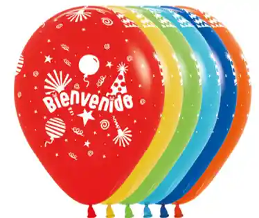 R-12 Bombas Globas Fiesta Sempertex Infinity Bienvenido Fashion Colores Surtidos X12 Globos