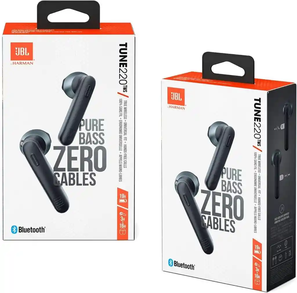  Audifonos Inear Inalambricos Jbl Tune 220 TWS  Negro 