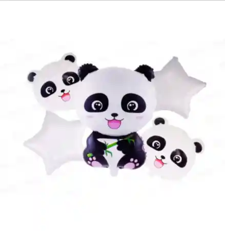 Bouquet Globos Motivo Panda X5 Piezas