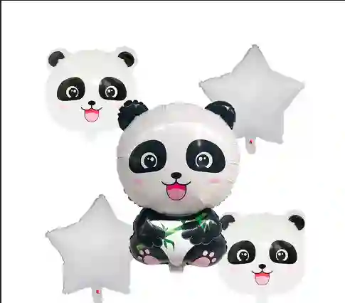 Bouquet Globos Motivo Panda X5 Piezas