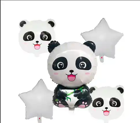Bouquet Globos Motivo Panda X5 Piezas