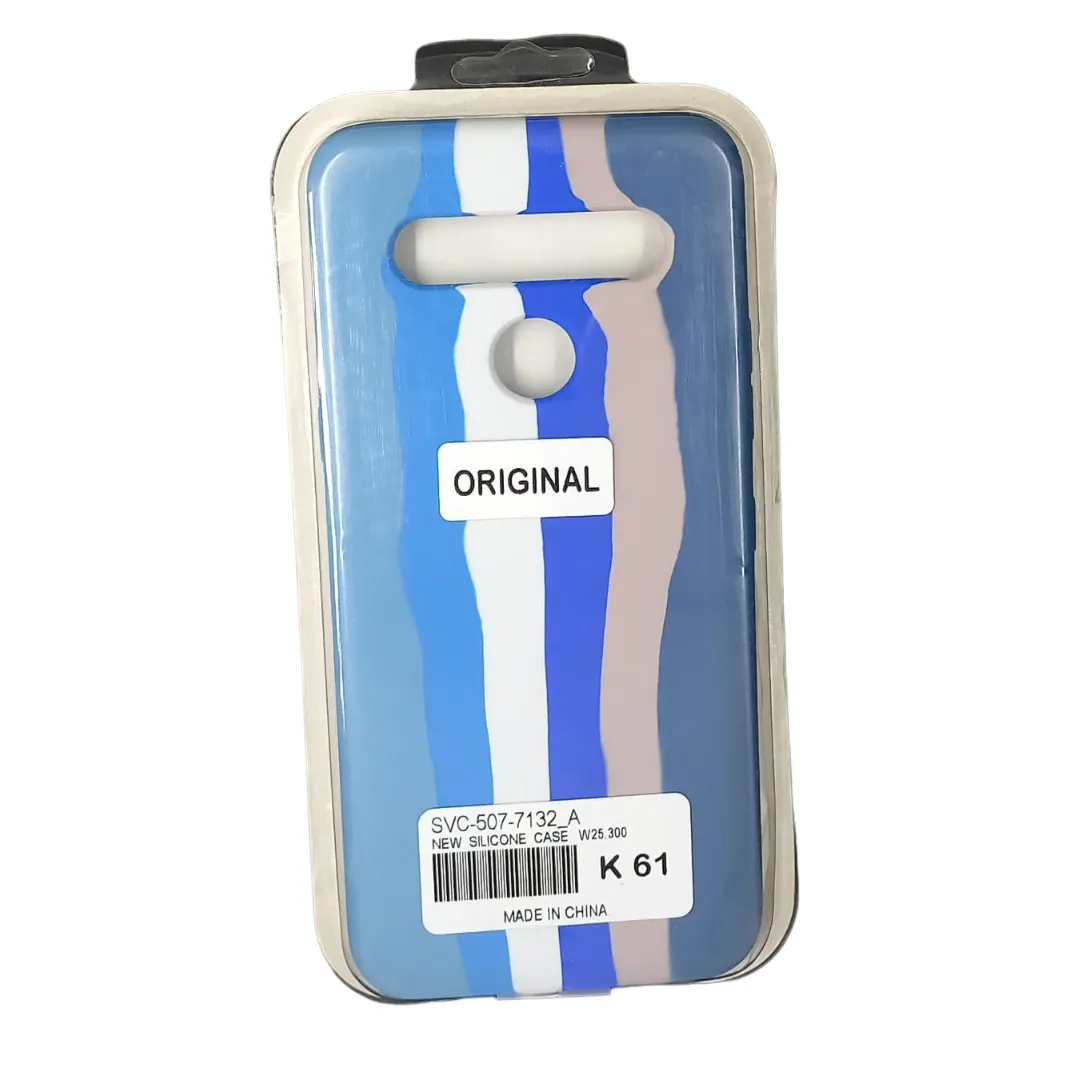 Forro Silicone Case Arcoiris Azul LG K61