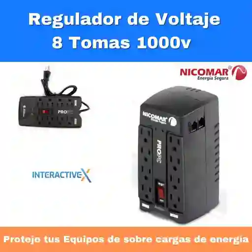 Regulador De Voltaje / Estabilizador De Corriente /multitoma Regulable