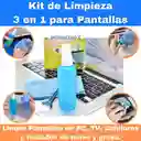 Kit De Limpieza Para Pantallas Y Pc 3 En 1/ Liquido Limpiador De Tv / Liquido Limpia Pantallas