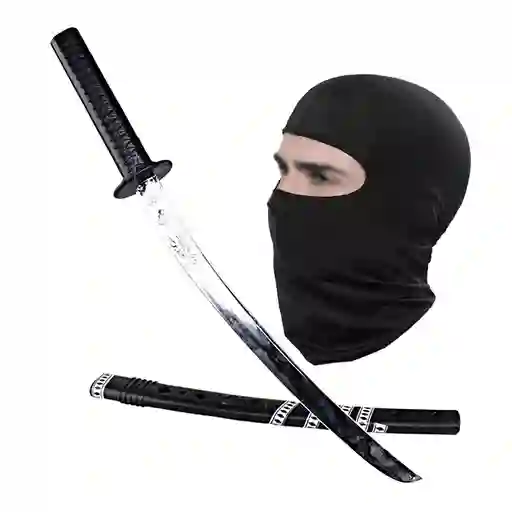 Kit Disfraz Ninja Halloween Mascara + Espada Niños 60cm Noch