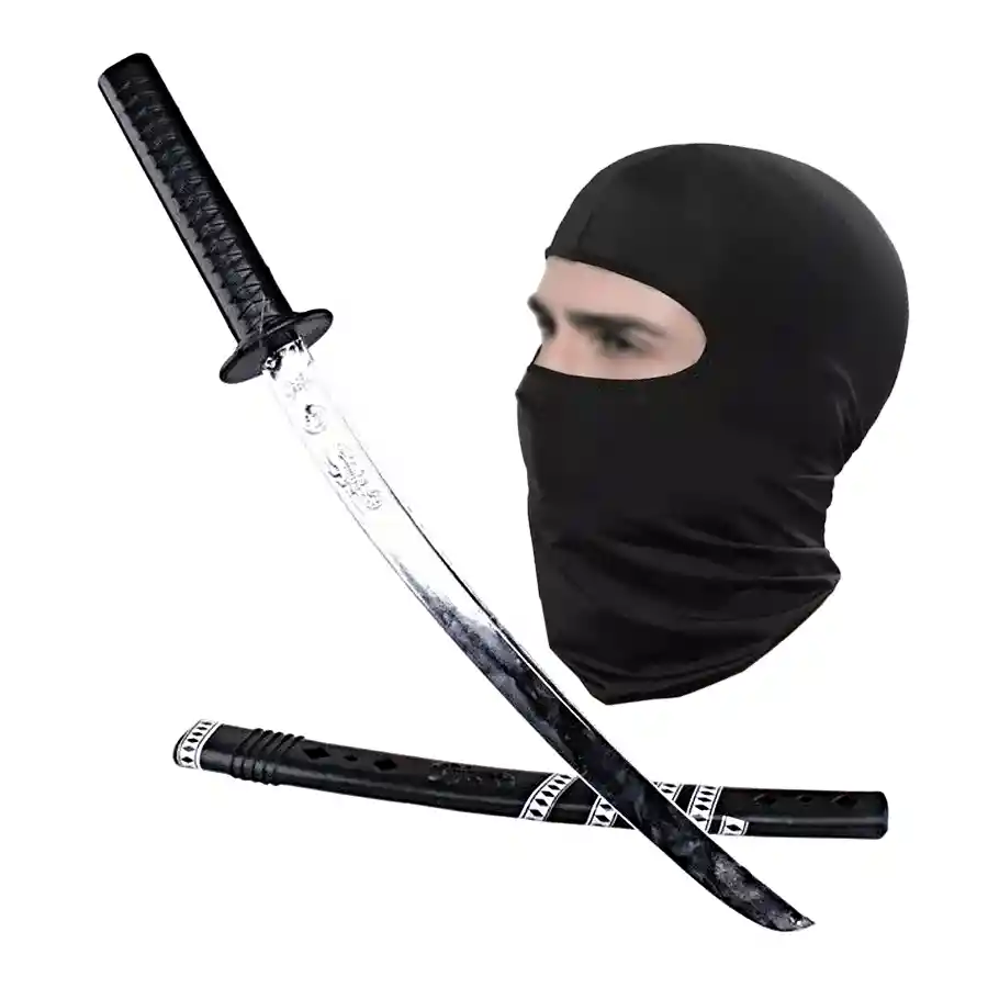 Kit Disfraz Ninja Halloween Mascara + Espada Niños 60cm Noch