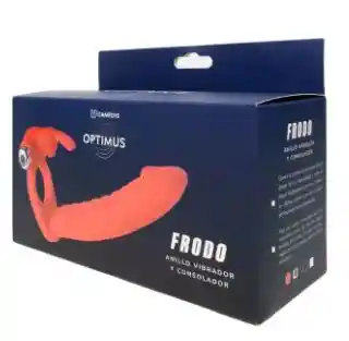 Optimus Anillo Vibrador Y Consolador Frodo Rojo