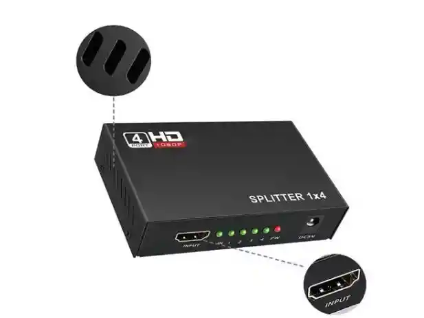 Multiplicador Splitter Hdmi 1 Entrada X 4 Salidas 1080p 1x4