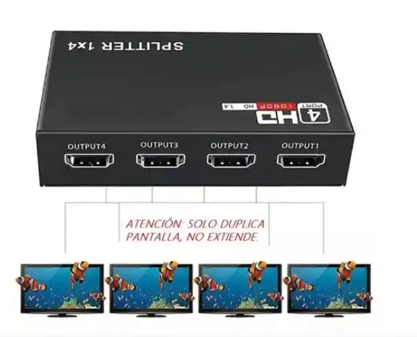 Multiplicador Splitter Hdmi 1 Entrada X 4 Salidas 1080p 1x4