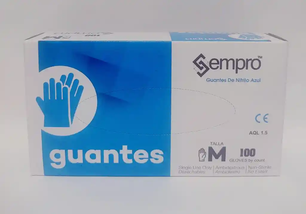 Guantes Para Examen De Nitrilo Azul T-m