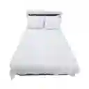 Juego De Sábanas Cama Semidoble Blanco Hogareto 3001